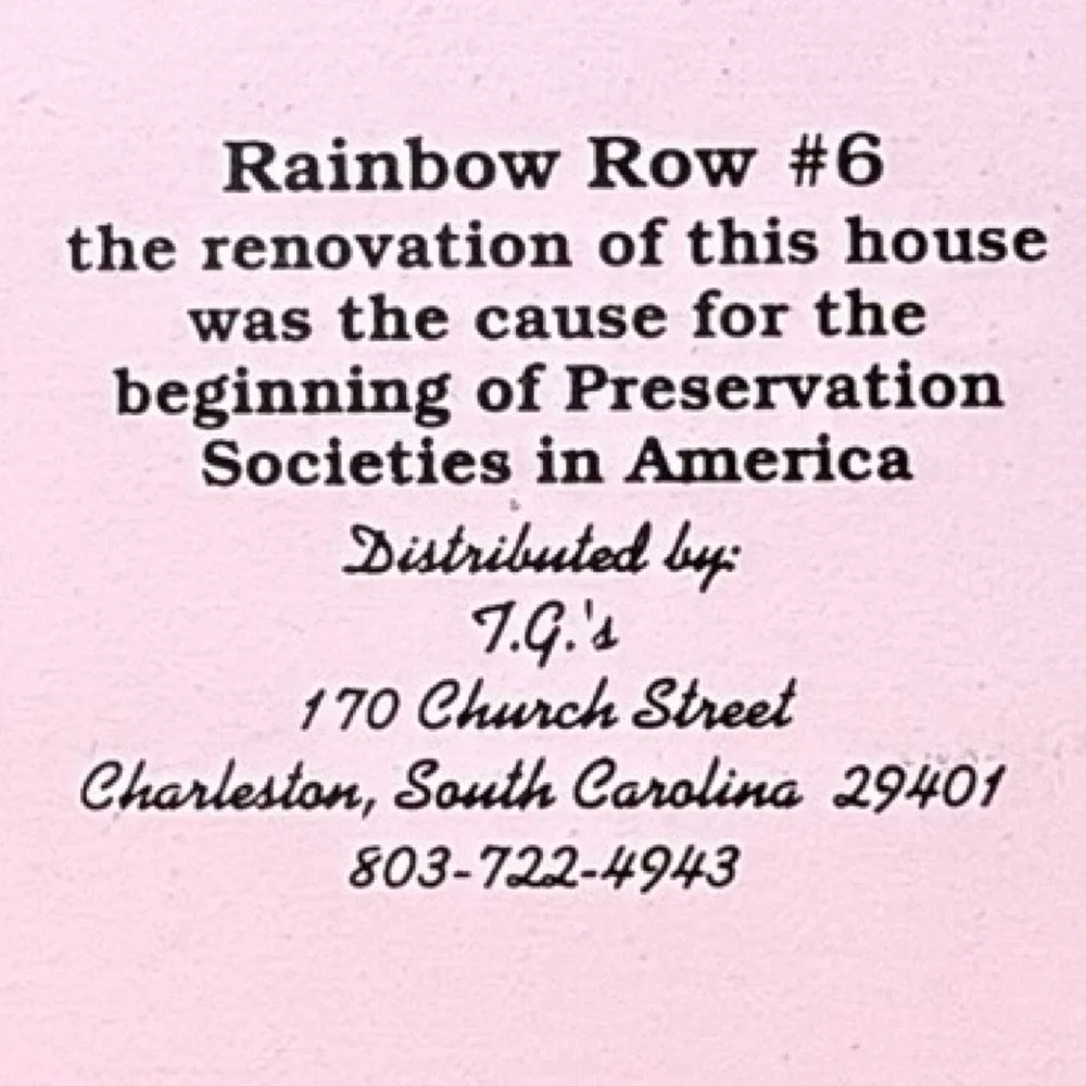Cat's Meow Rainbow Row #6 Pink Charleston South Carolina Faline Signed 1998